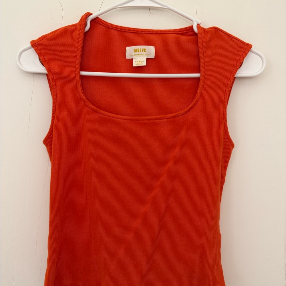 Anthropologie Vibrant Orange Tank Top